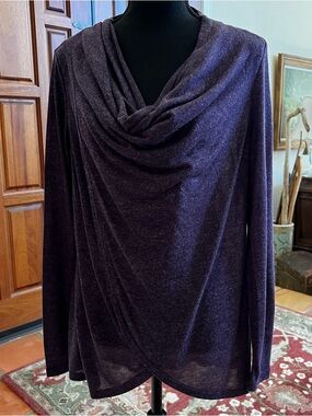 ASM Fashions J Made In Canada Purple Drape Front Blouse Top  Size S